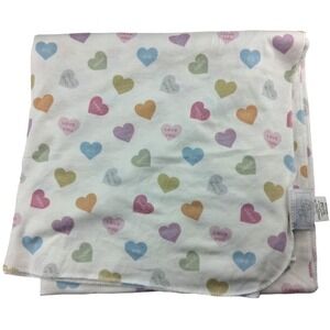 New Toby White Candy‎ Hearts V-Day Baby Swaddle Blanket Silky Soft Rayon Stretch